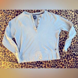 GAP Women's distressed Soft Blue sweatshirt